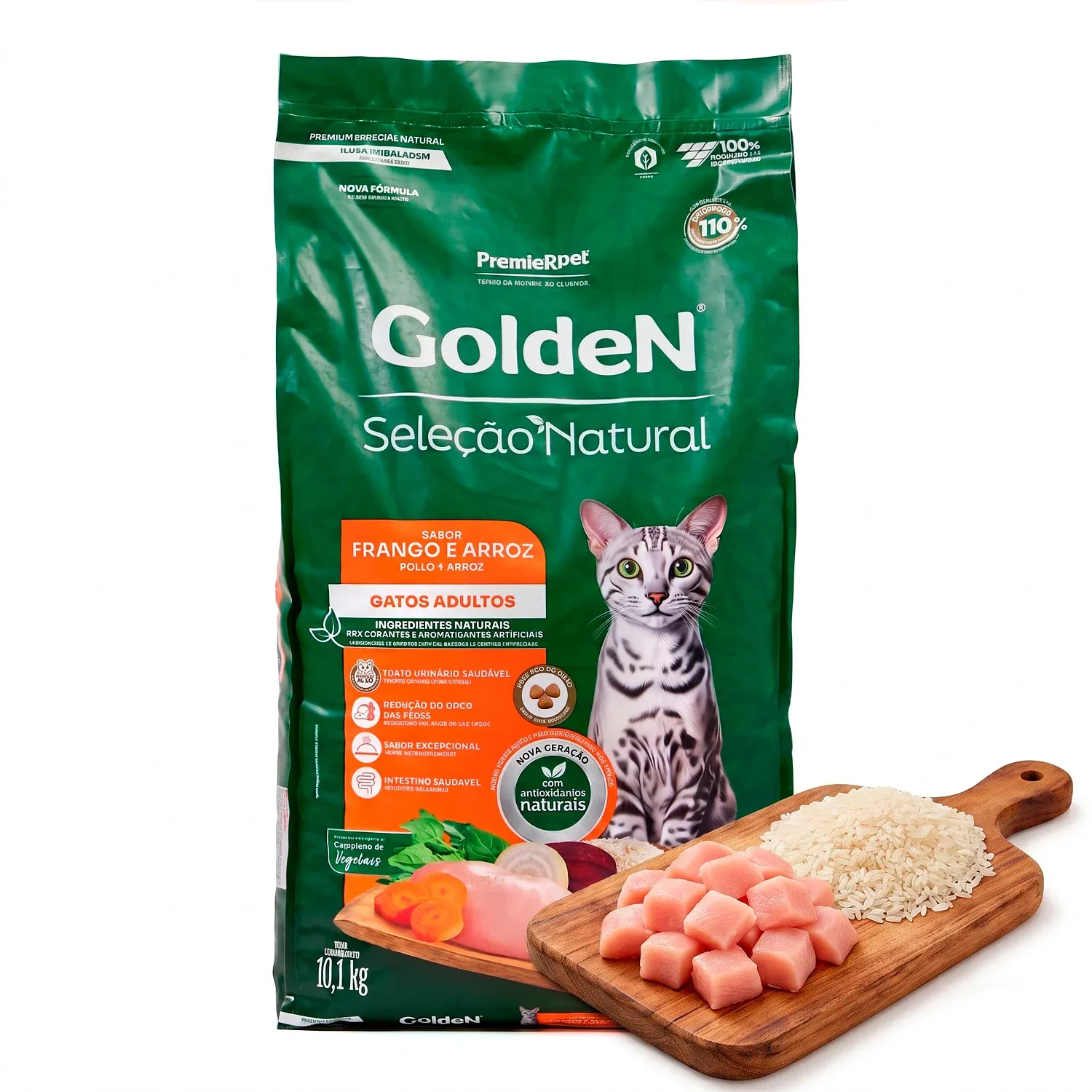 Racao Golden Selecao Natural Gatos Adultos Frango e Arroz ingredientes-04